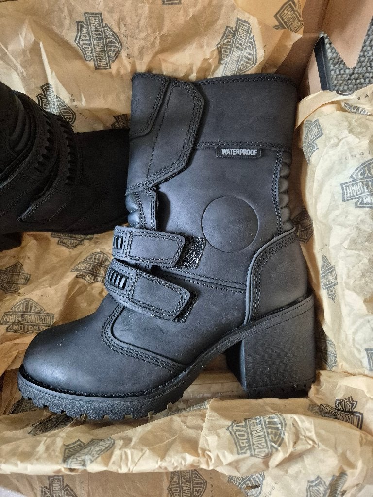 Laarzen, Hoge laarzen, Harley Davidson, Zwart, Nieuw