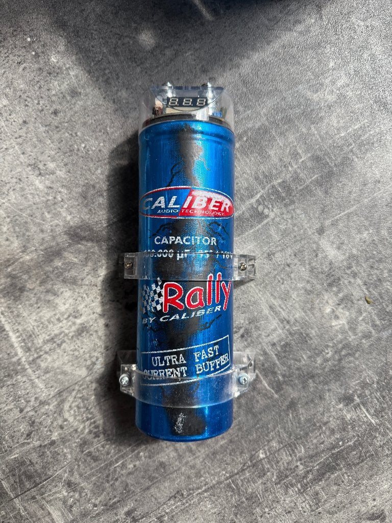 Caliber 1 Farad power capacitor car audio met voltmeter, Ophalen of Verzenden