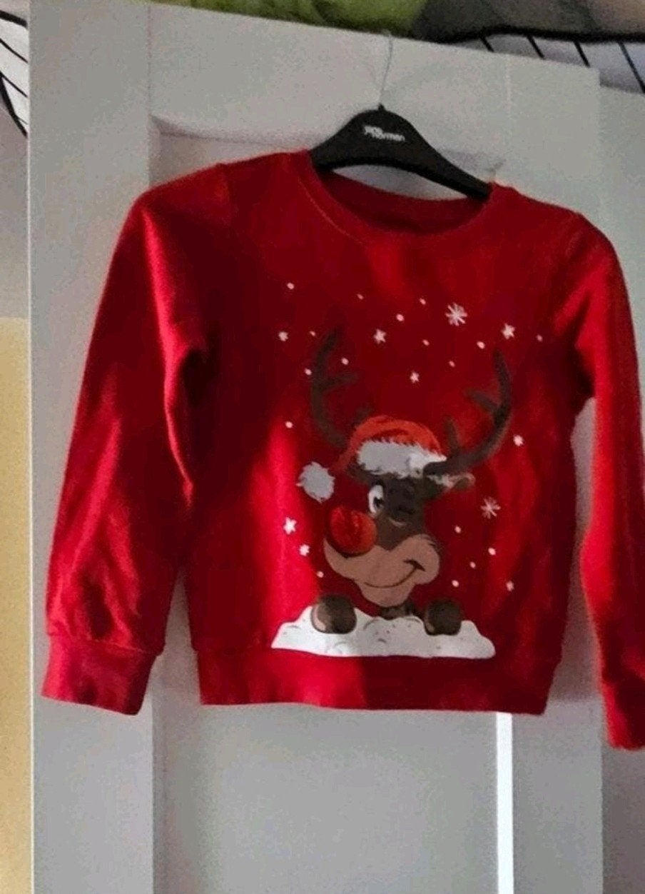 Kerst trui Maat 128, Ophalen of Verzenden, Zo goed als nieuw, Jongen of Meisje, Trui of Vest