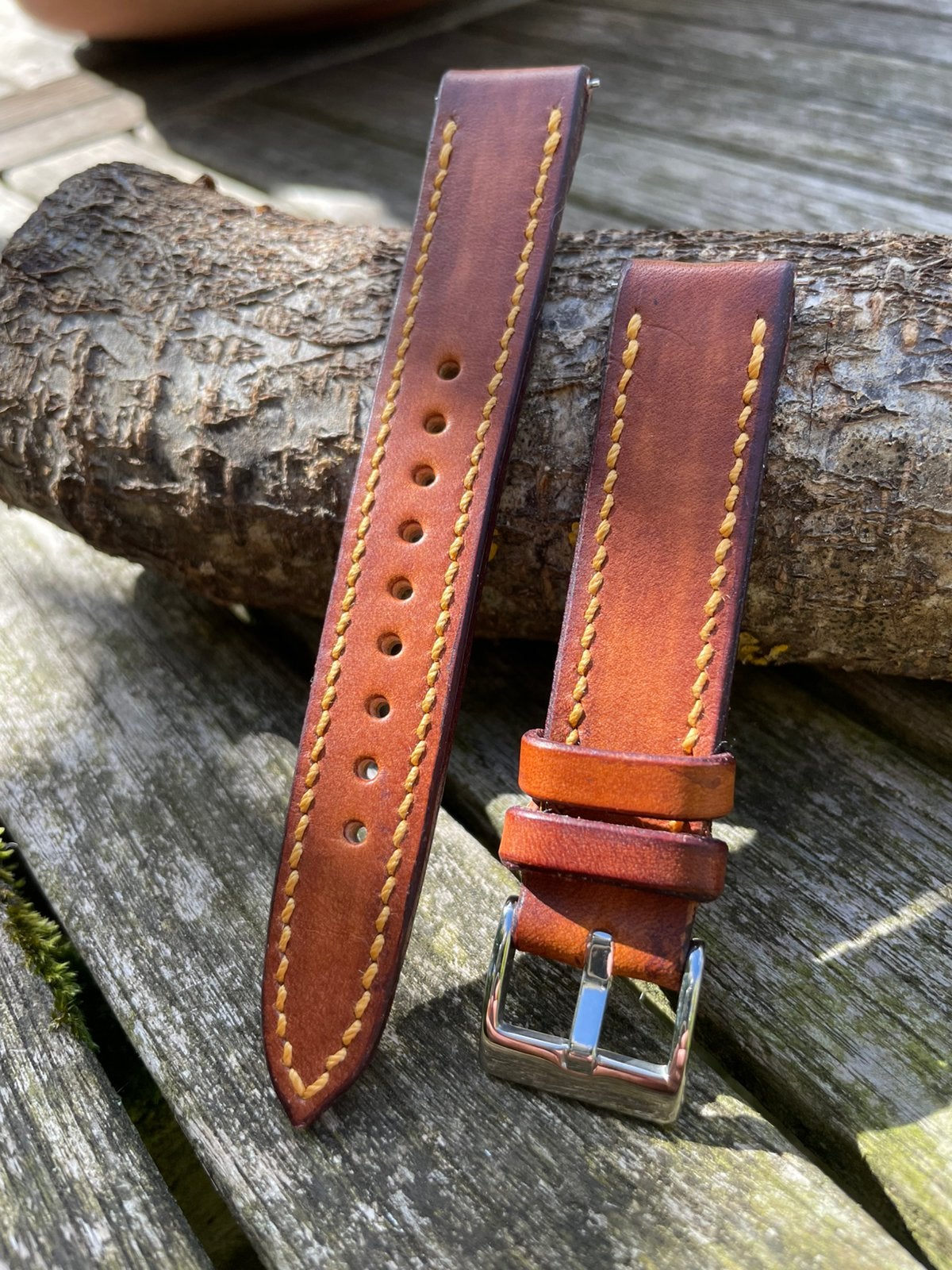 Horlogebandjes handmade leer div. maten bv Seiko presage, Overige merken, Overige materialen, Leer, Polshorloge