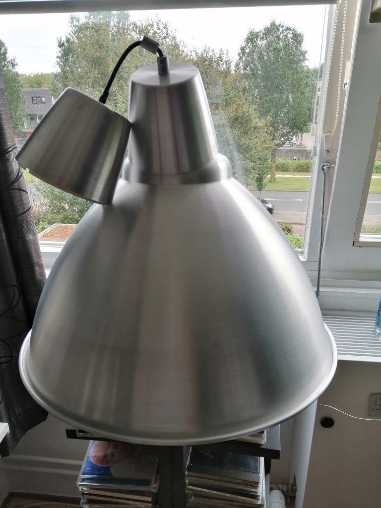 Hanglamp/industrieel/metallic/zilver incl bevest.materiaal, Ophalen, Zo goed als nieuw
