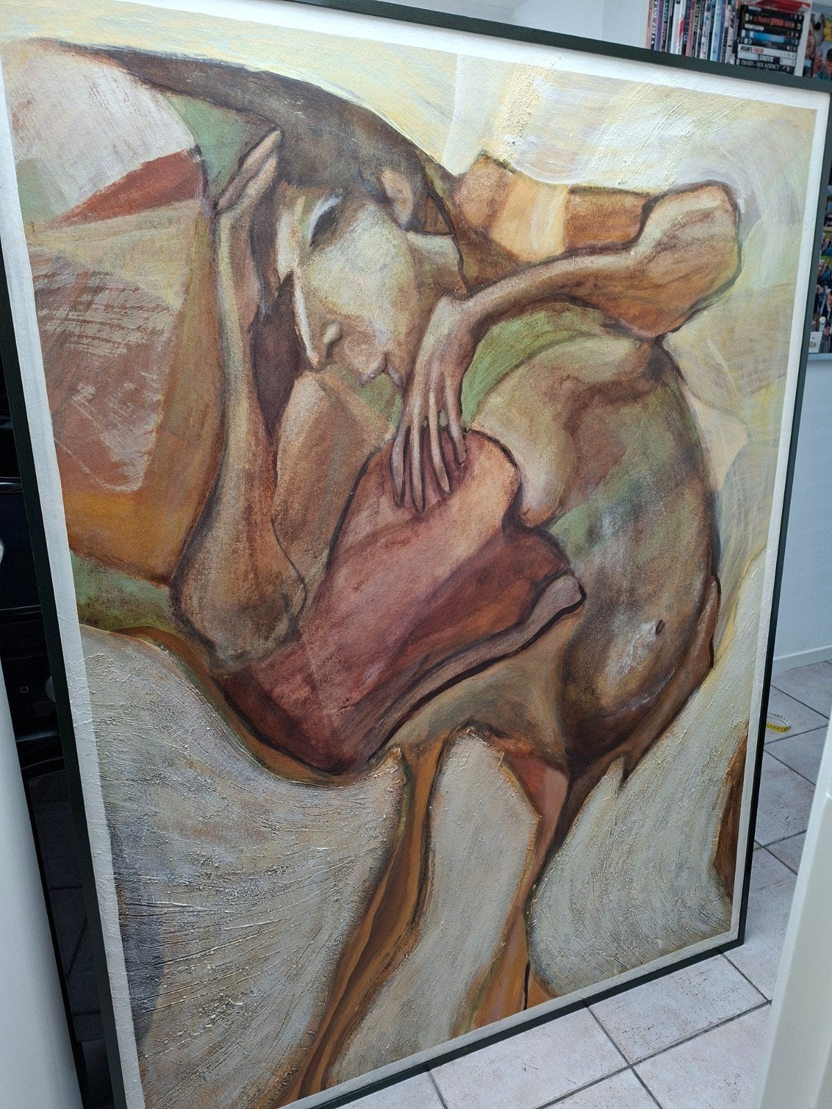 olieverfschilderij 'De Sfinx herrezen uit de as korting', Antiek en Kunst, Kunst | Schilderijen | Modern, Ophalen of Verzenden
