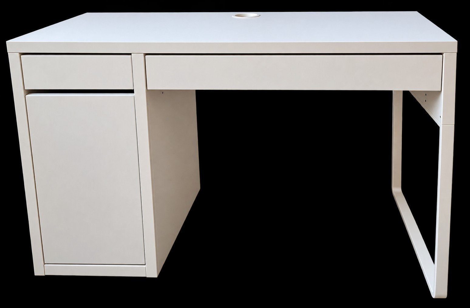 Micke Ikea bureau wit, met lade en kastje - 105x50x75 cm, Ophalen, 105 cm, Gebruikt, 50 cm