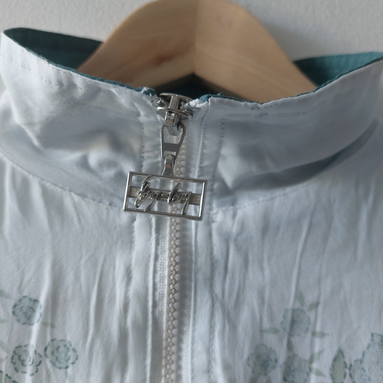 Vintage 80s/90s Fong Leng oversized sportswear jacket S/M, Fong Leng, Ophalen of Verzenden, Gedragen, Wit