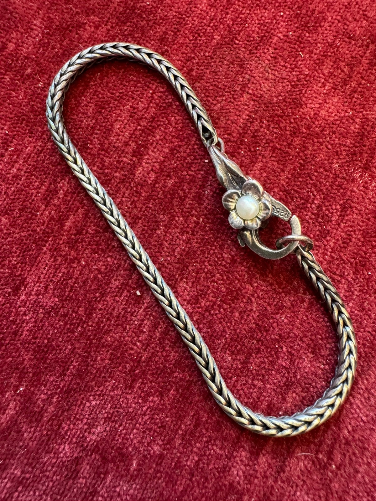 Trollbeads armband met zeer uniek retired slot met parel, Sieraden, Tassen en Uiterlijk, Armbanden, Ophalen, Zo goed als nieuw