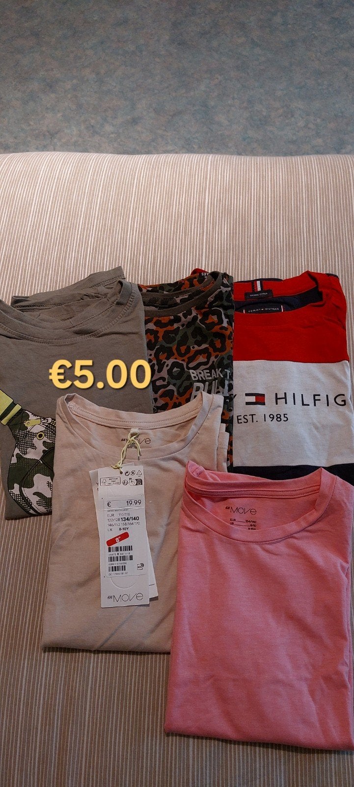 Kinder T-shirts (H&M, Tommy Hilfiger) 134/140, Kinderen en Baby's, Kinderkleding | Overige, Ophalen, Gebruikt, H&M, Tommy Hilfiger