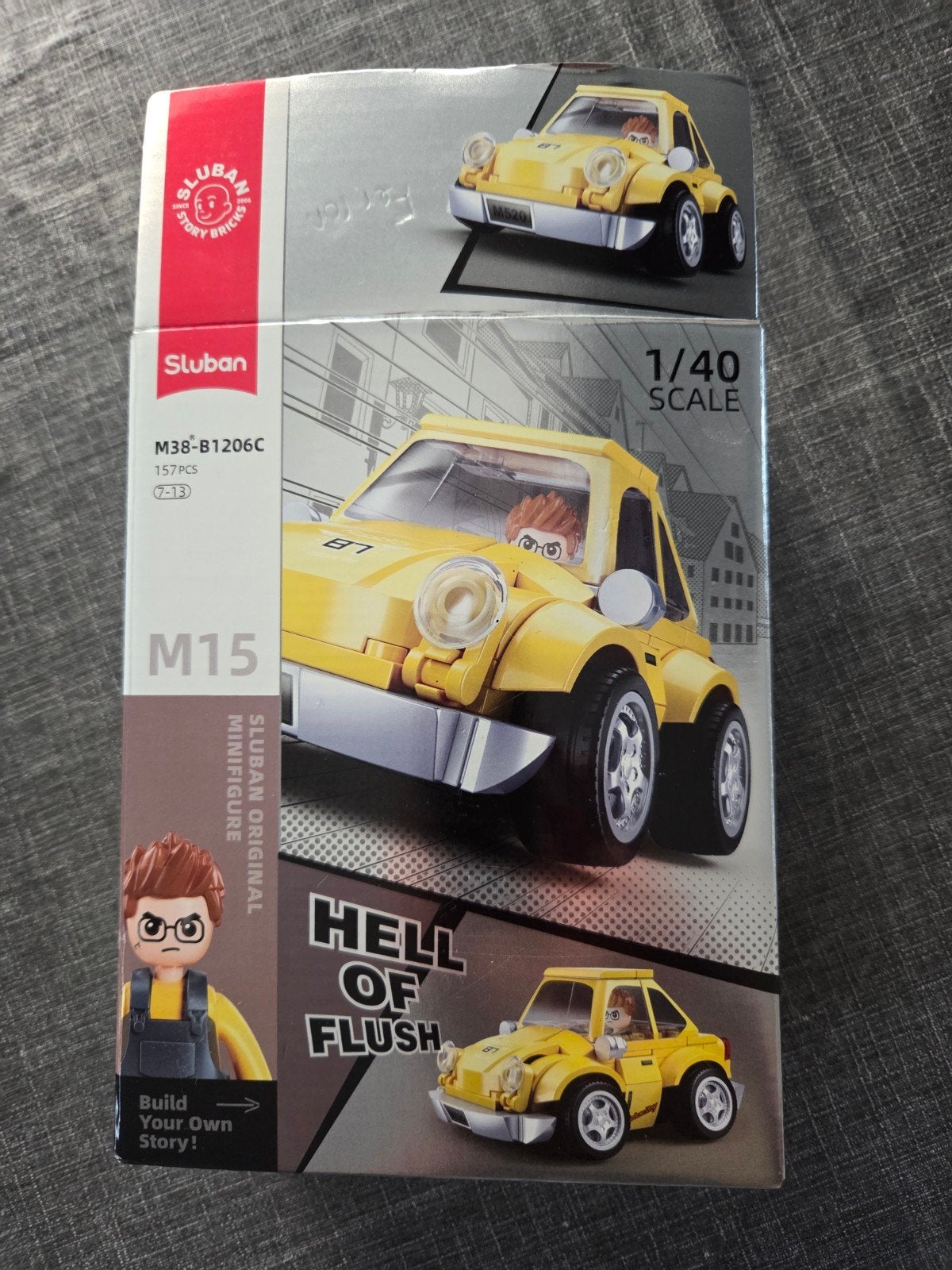 Sluban auto bouwen geel, Overige merken, Auto, Groter dan 1:32, Ophalen of Verzenden