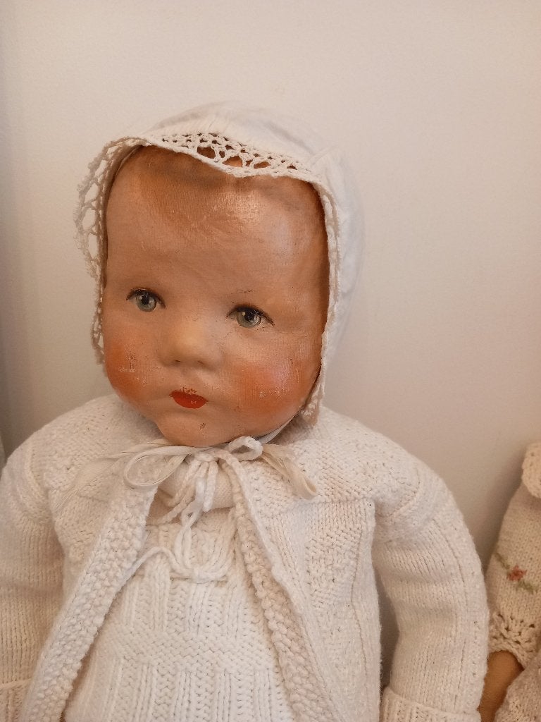 Antiek poppen mutsje.13 x 13 cm., Verzamelen, Poppen, Ophalen, Zo goed als nieuw, Kleertjes
