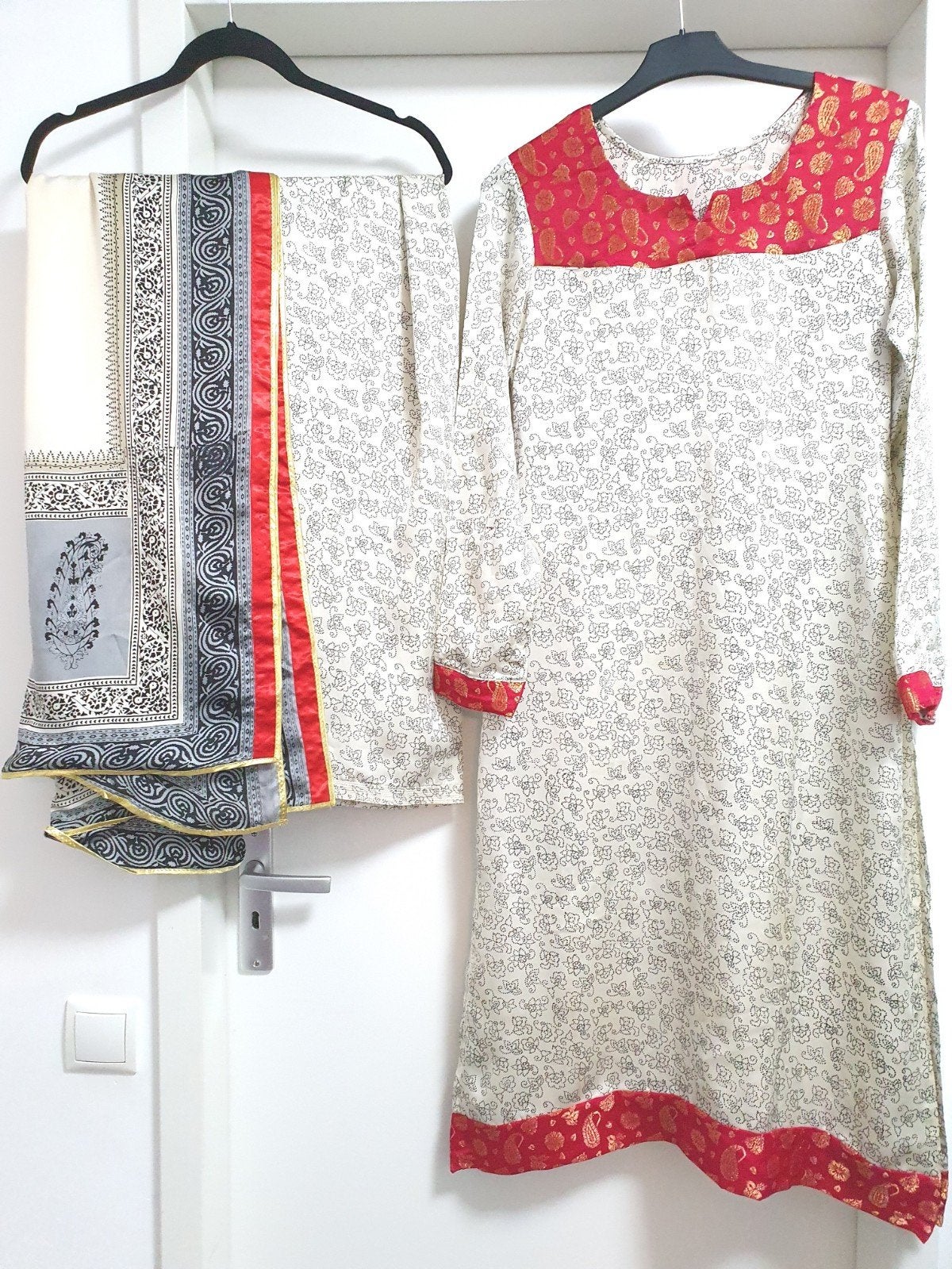 Mooie Indiase Salwar Kameez dupetta zijde satijn stof maat S, Overige typen, Ophalen of Verzenden, Maat 36 (S), Onbekend
