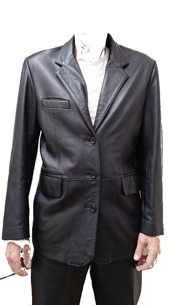 leren colbert, Kleding | Heren, Kostuums en Colberts, Maat 52/54 (L), Onbekend, Verzenden, Zwart