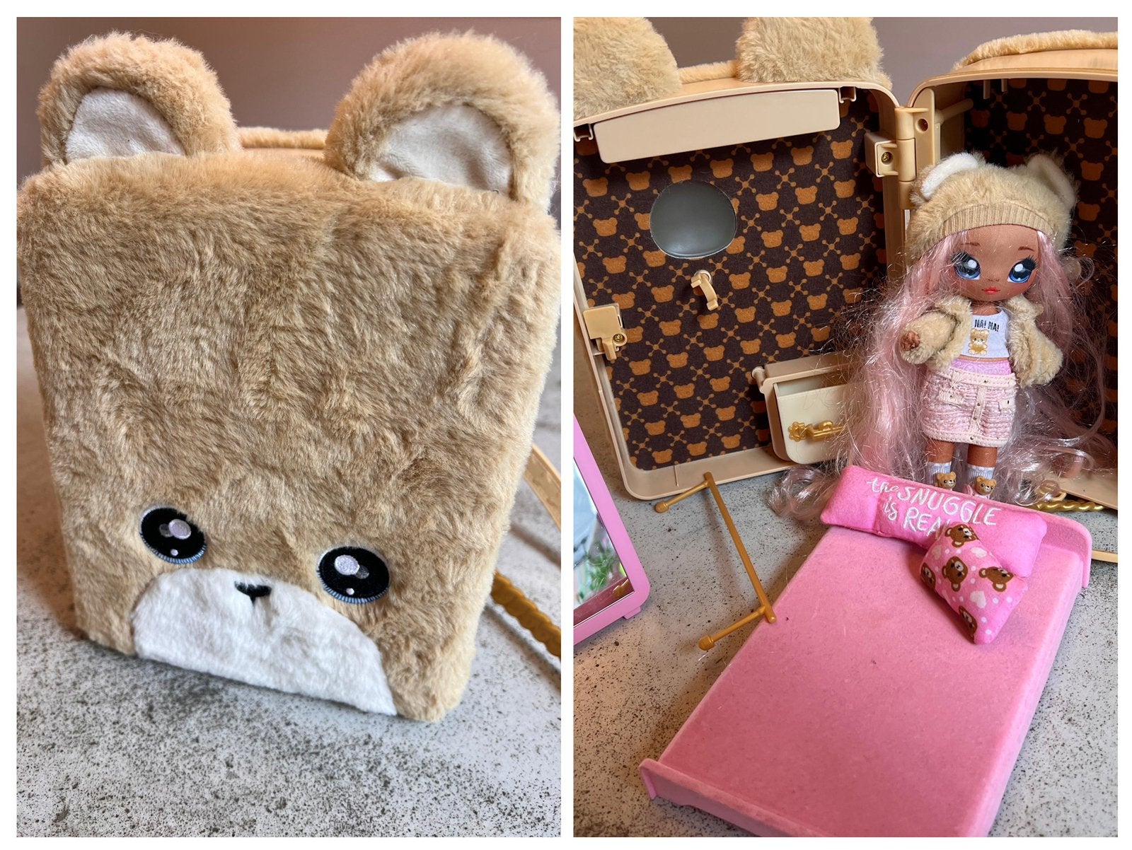 Na! Na! Na! Surprise Sarah Snuggles 3-in-1 rugzak + pop, Ophalen of Verzenden, Zo goed als nieuw, Overige typen