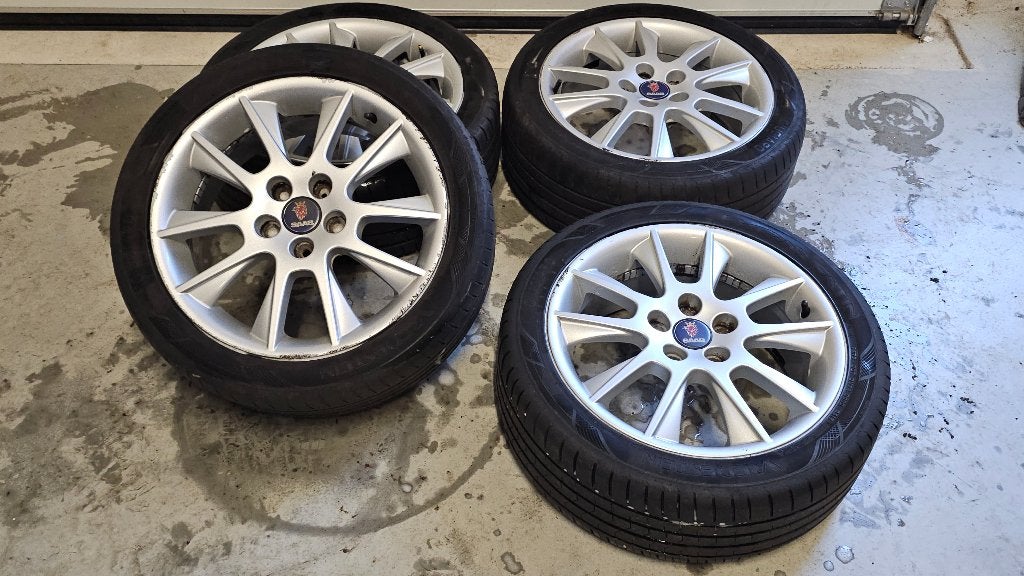 Originele Saab Alu 39 Aero 17 inch velgen | OEM 225/45 R17, Gebruikt, Velg(en), 17 inch, Ophalen of Verzenden