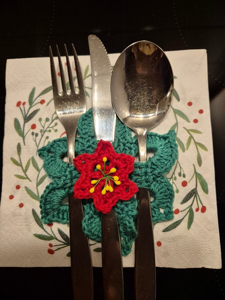 Kerst bestekhouder handmade, Ophalen of Verzenden, Nieuw