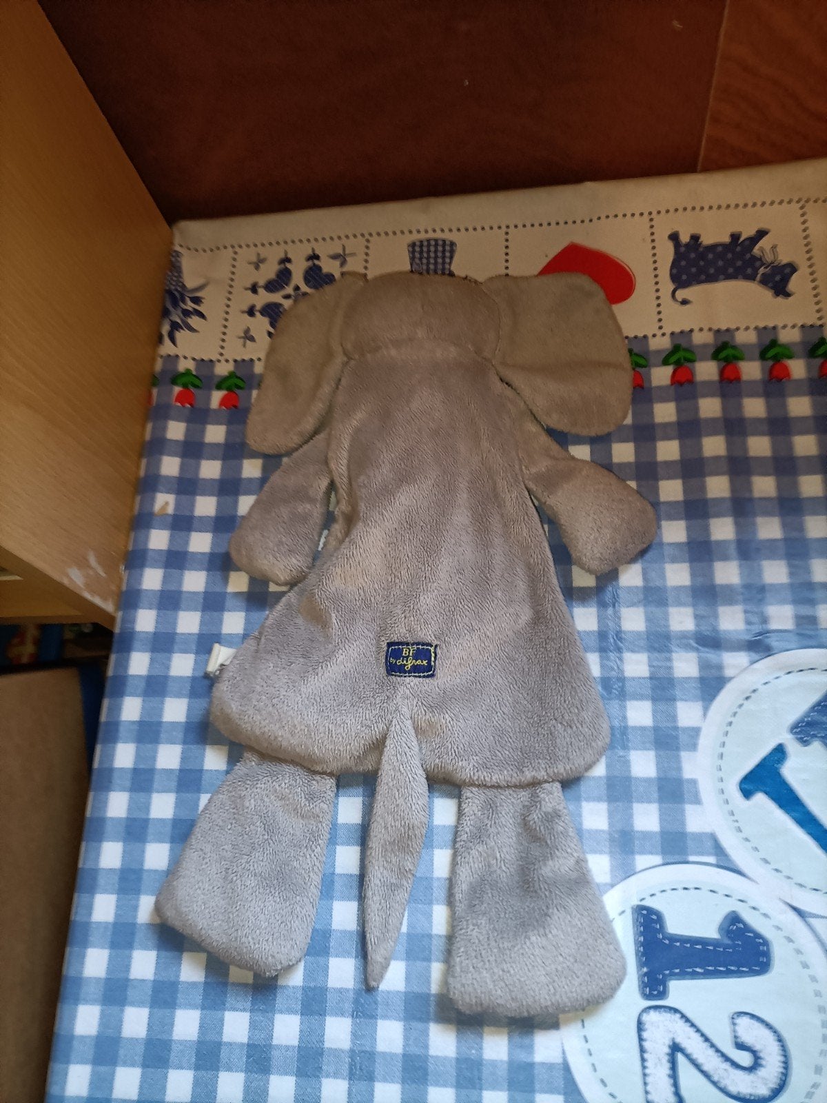 Grijze olifant knuffeldoekje Difrax, Ophalen of Verzenden, Zo goed als nieuw, Olifant