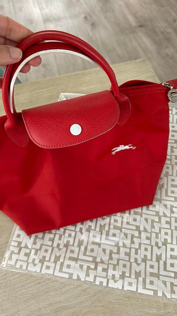 Longchamp Le Pliage Club Handtas Rood, Ophalen of Verzenden, Zo goed als nieuw, Rood, Handtas