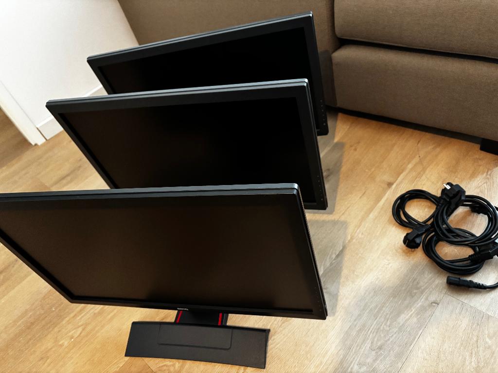 3x BenQ RL2455 gaming monitor 24 inch, Gebruikt, Ingebouwde speakers, Full HD, 1 tot 2 ms