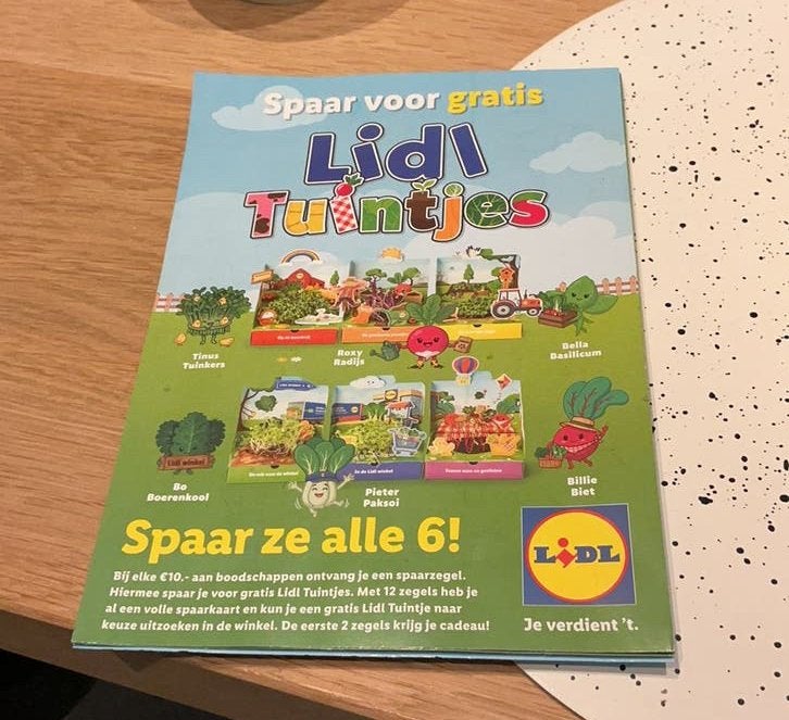 Lidl. TUINTJES, 21 zegels, €2,50 per kaart ., Ophalen of Verzenden, Winkel, Super of Benzinepomp