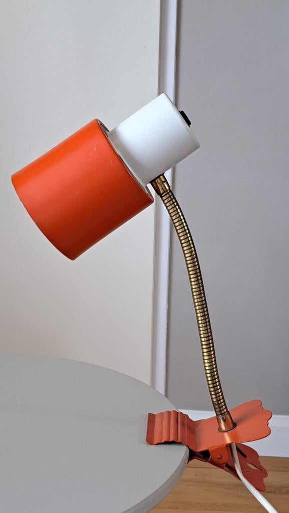 Hala vintage klemlamp oranje wit - design H. Busquet, Ophalen of Verzenden, Gebruikt