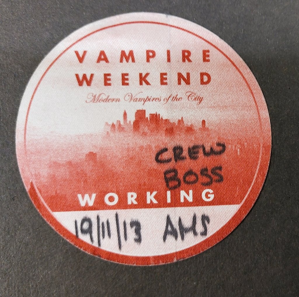 Vampire Weekend BACKSTAGE PASS Amsterdam 19 november 2013, Gebruikt, Verzenden, Foto of Kaart, NvT