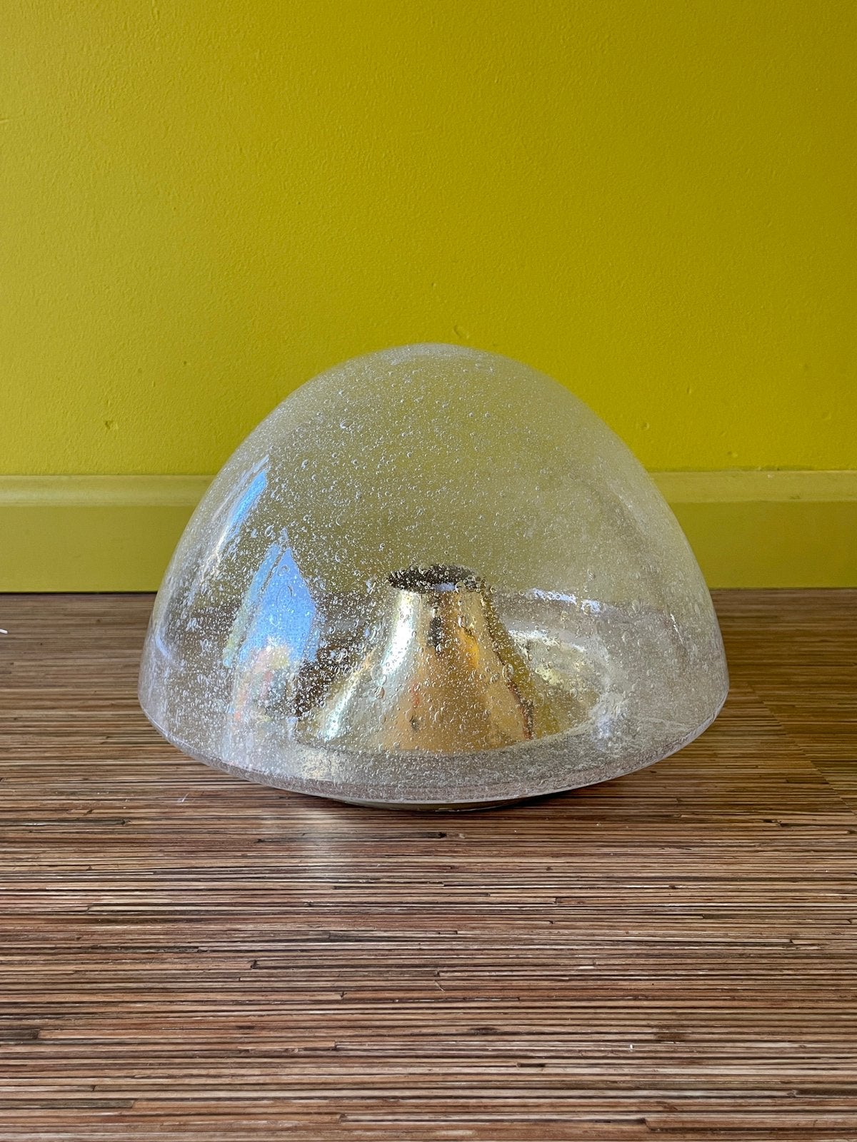 Vintage plafonniere Hoffmeister, Jaren 70, Zo goed als nieuw, Plafondlamp, Goud