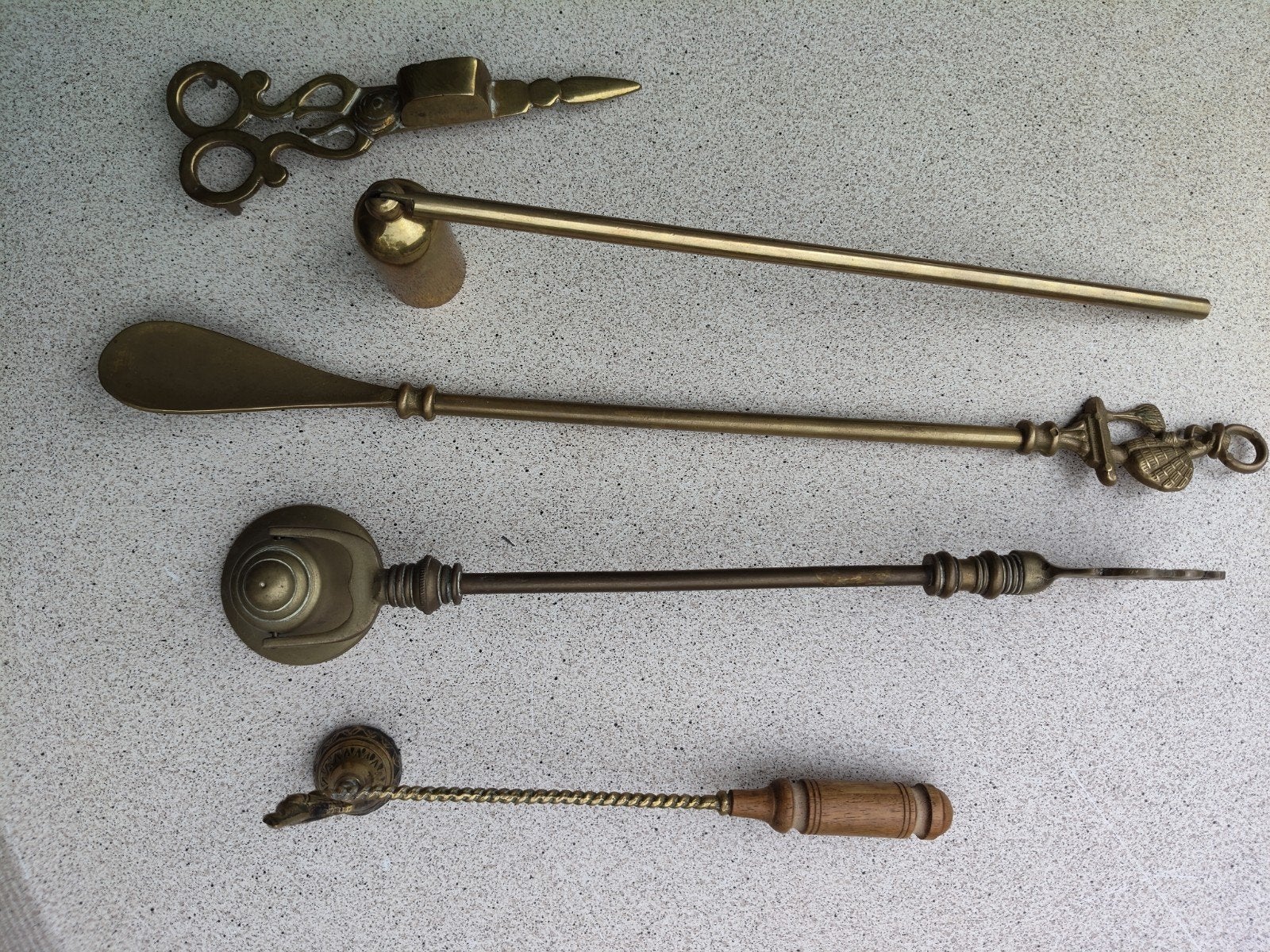 Antieke Messing Kaarsaccessoires Set - 5 Stuks, Ophalen