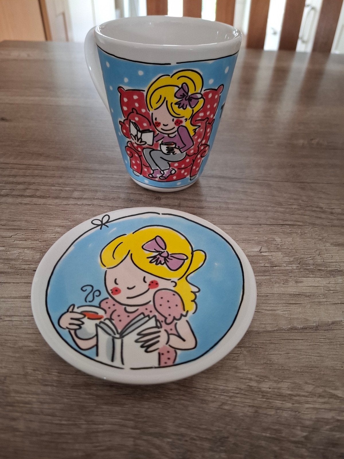 Blond Amsterdam mok blauw met petit four, Ophalen, Zo goed als nieuw, Aardewerk, Overige typen
