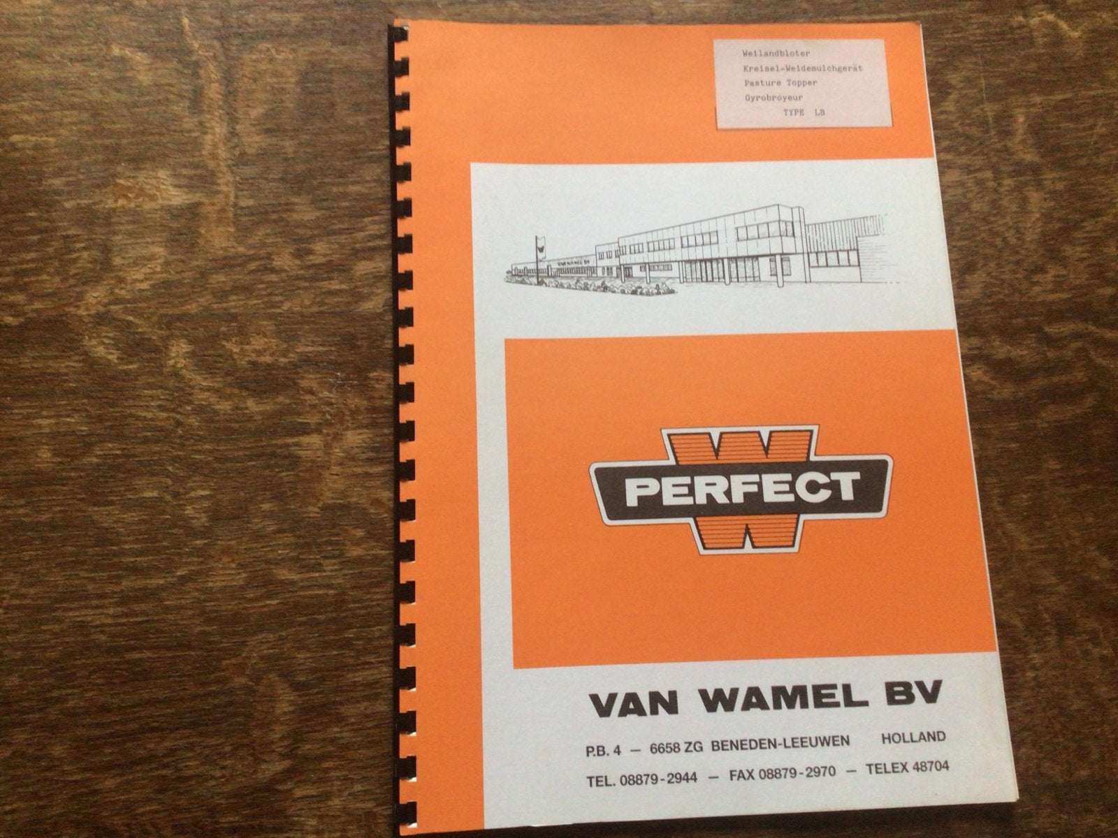 Handleidimg Perfect Weilandbloter Type LB, Ophalen of Verzenden, Zo goed als nieuw