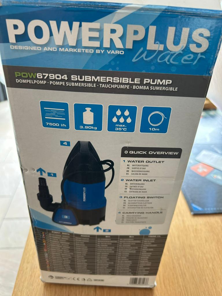 Powerplus dompelpomp 400w POW67904, Tuin en Terras, Waterpompen, Gebruikt, Elektrisch, Dompelpomp, Ophalen