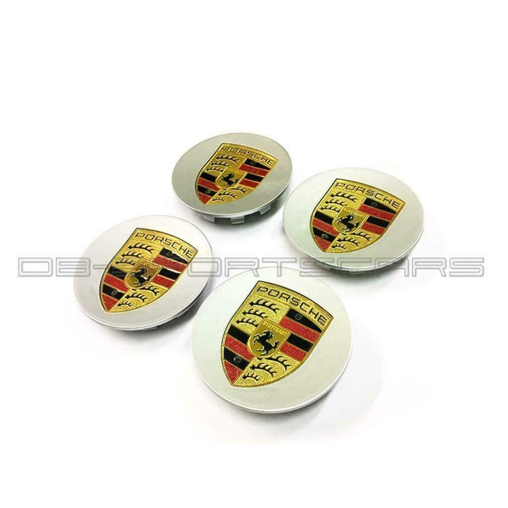 Porsche naafdoppen zilver met kleur logo, Auto diversen, Verzenden, Nieuw