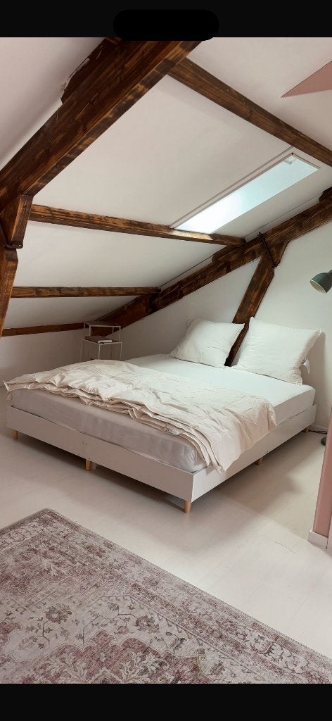 Bed, Wit, Steigerhout, Tweepersoons, Ophalen of Verzenden