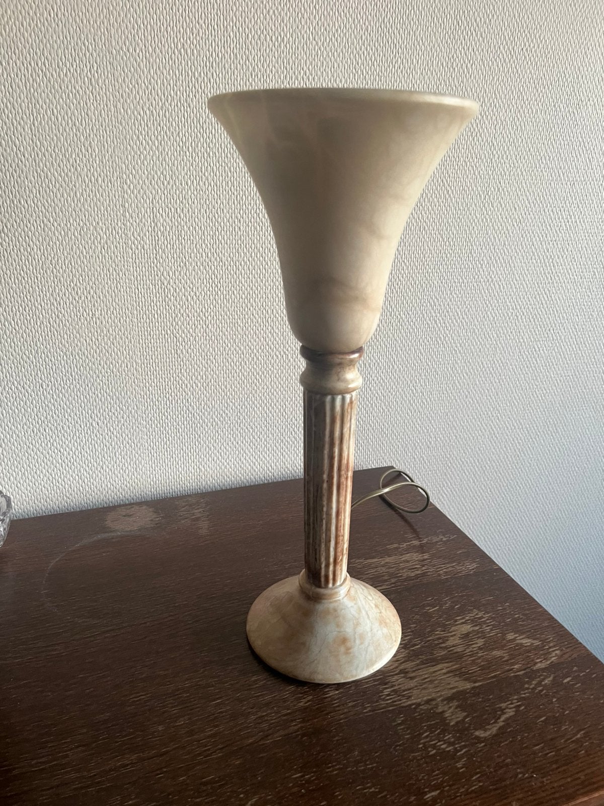 Prachtige ALBAST tafellampen  2 stuks  *   Als nieuw, Huis en Inrichting, Ophalen of Verzenden, Zo goed als nieuw, Minder dan 50 cm