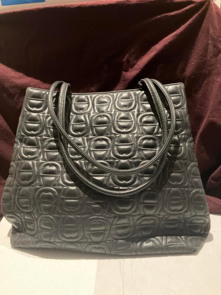 Aigner Leren Shopper Zwart, Ophalen, Gebruikt, Zwart, Shopper