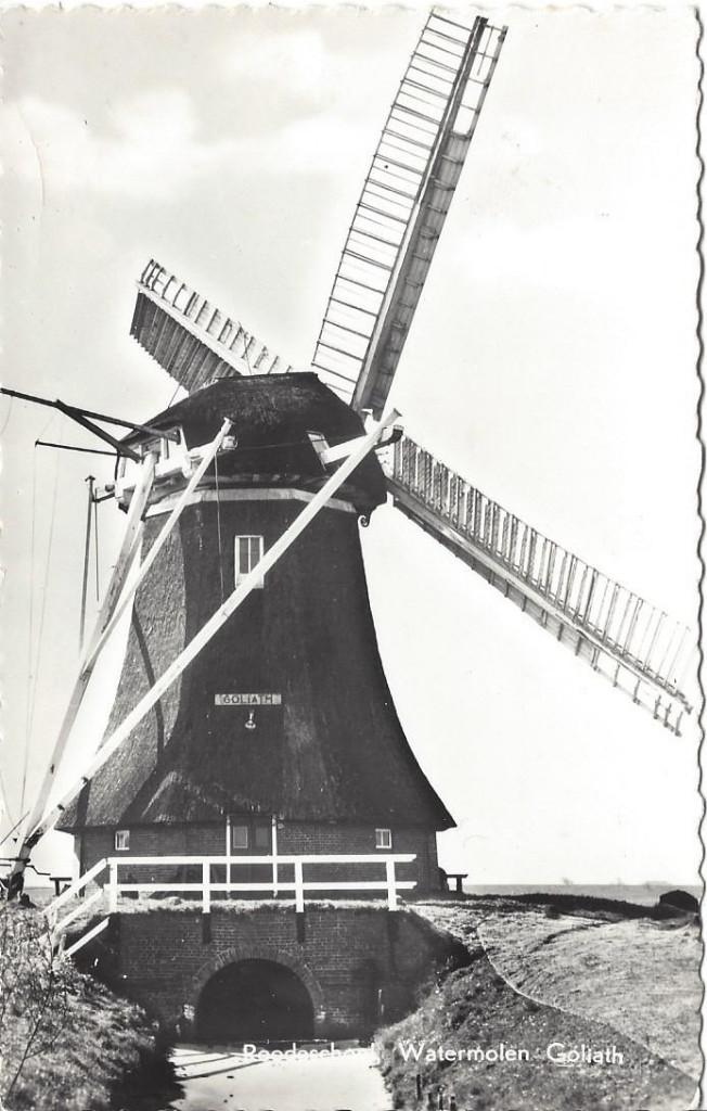 Roodeschool (Gr.) Watermolen Goliath, 1961, Ophalen of Verzenden, 1960 tot 1980, Ongelopen, Groningen