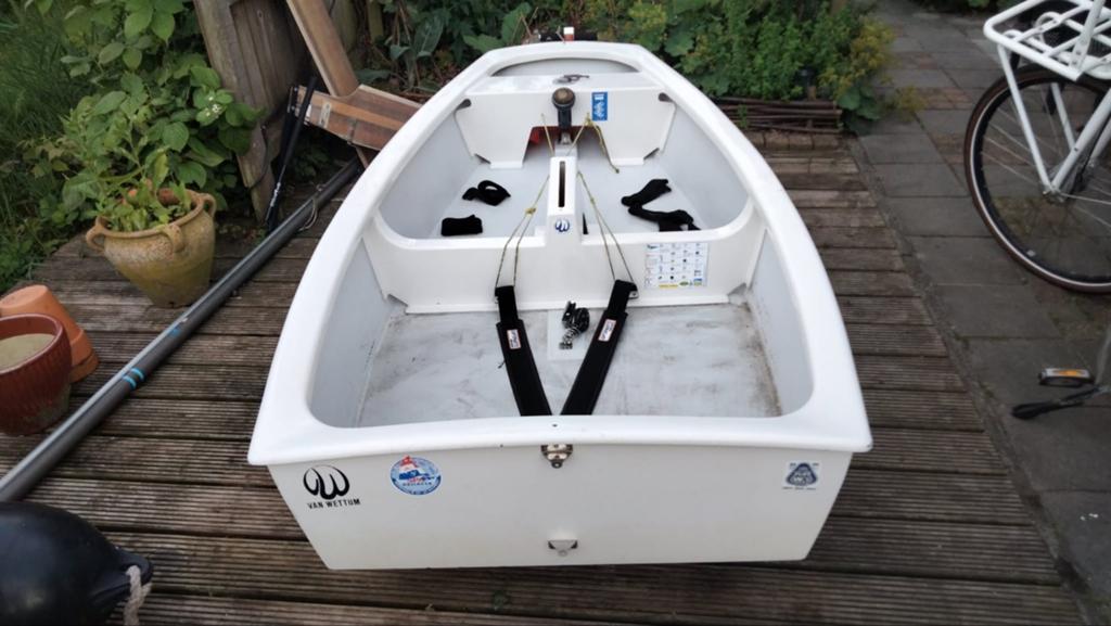 Van Wettum Optimist 2318, Watersport en Boten, Ophalen, Inclusief zeilen, Polyester, Optimist