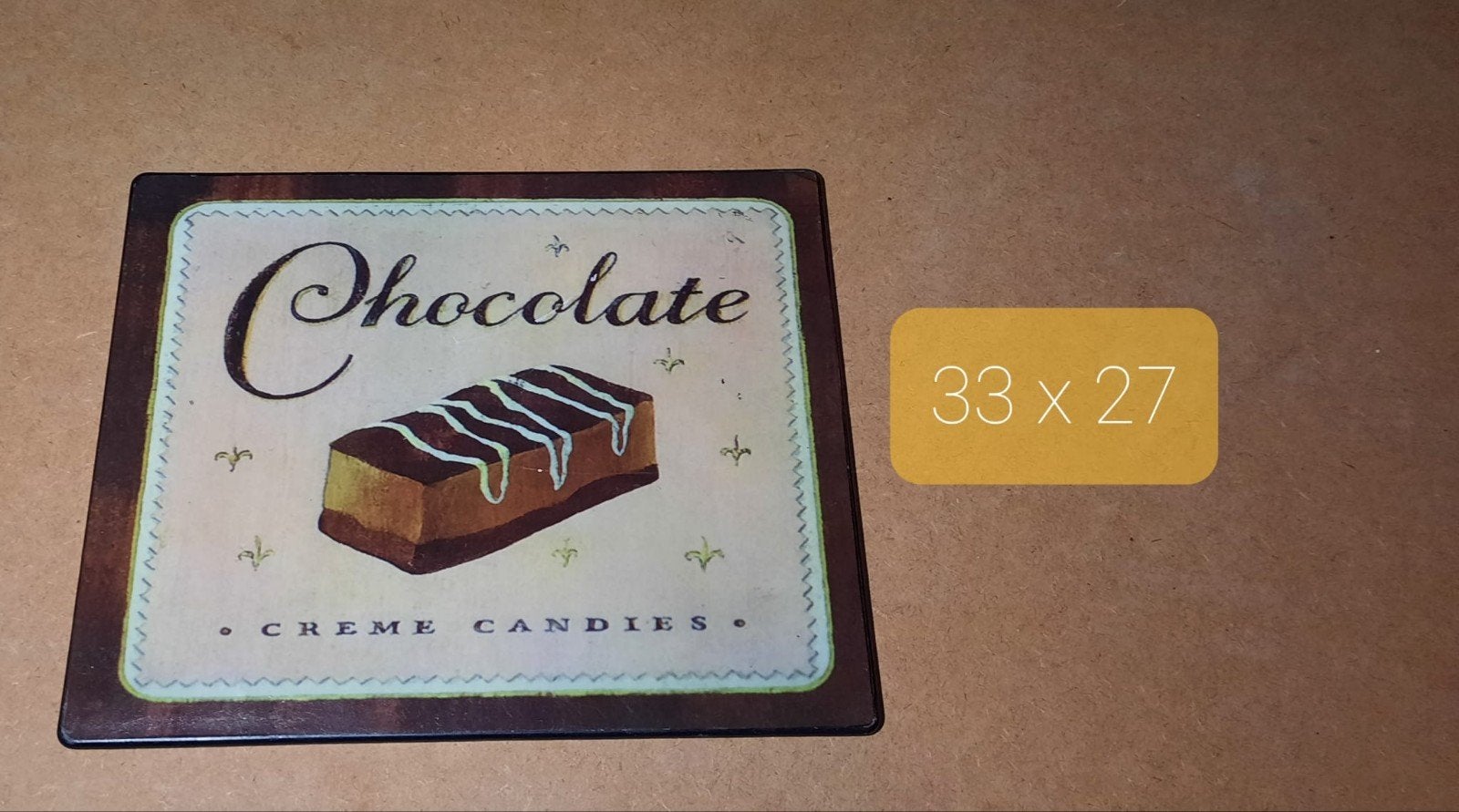 Metale chocolade bordje, Ophalen of Verzenden