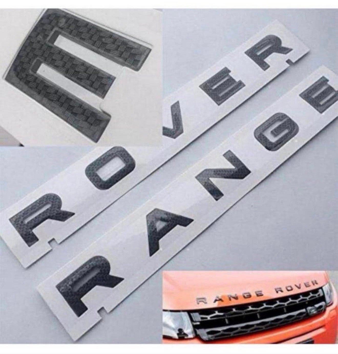 Carbon 3D chroom chrome RANGE ROVER sticker embleem set, Auto diversen, Ophalen of Verzenden, P, P, P