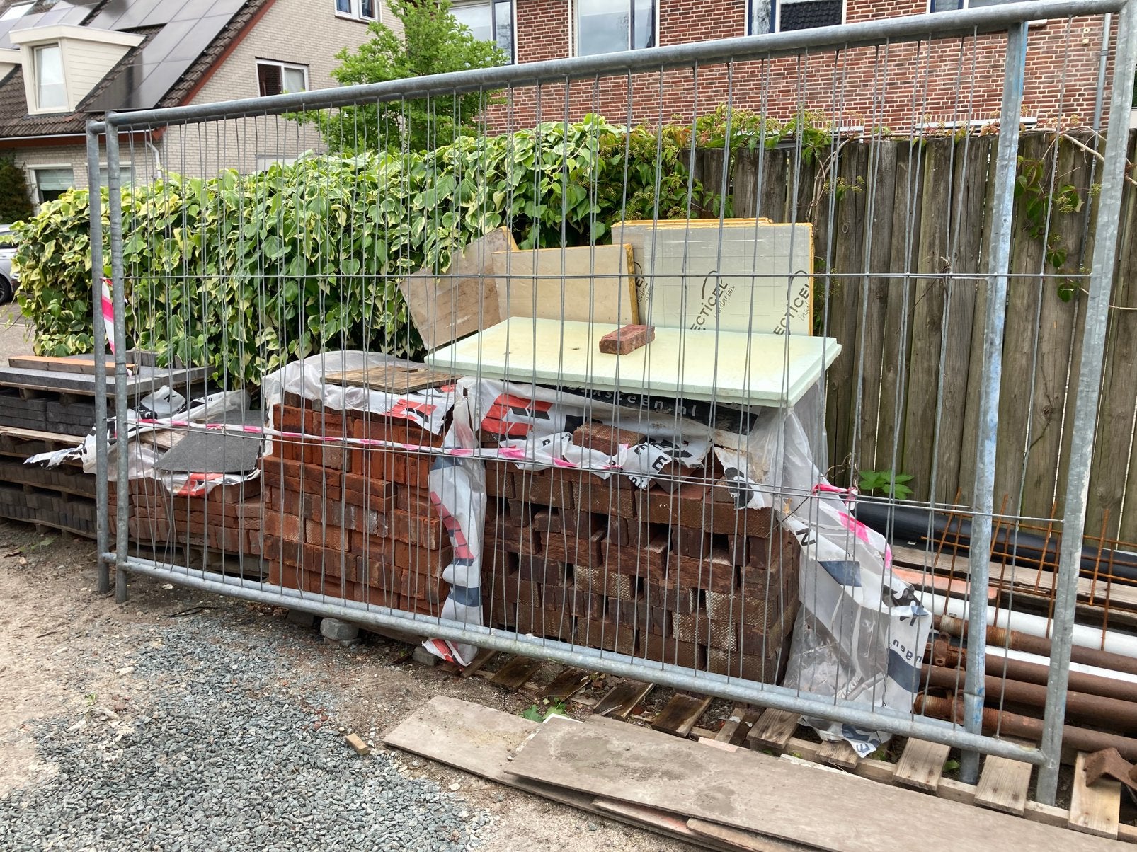 Bouwhekken, Tuin en Terras, Tuinhekken en Hekwerk, Ophalen, Gebruikt, IJzer, Enkelstaafmat hekwerk