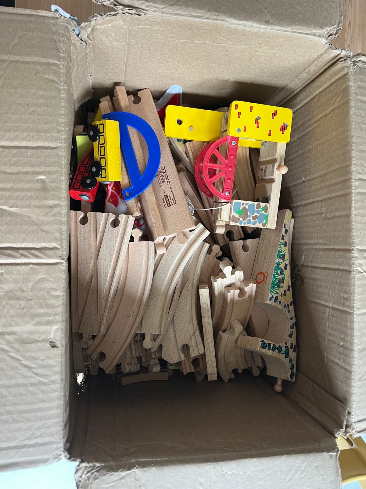 Houten speelgoed treinbaan, Kinderen en Baby's, Ophalen of Verzenden, Gebruikt