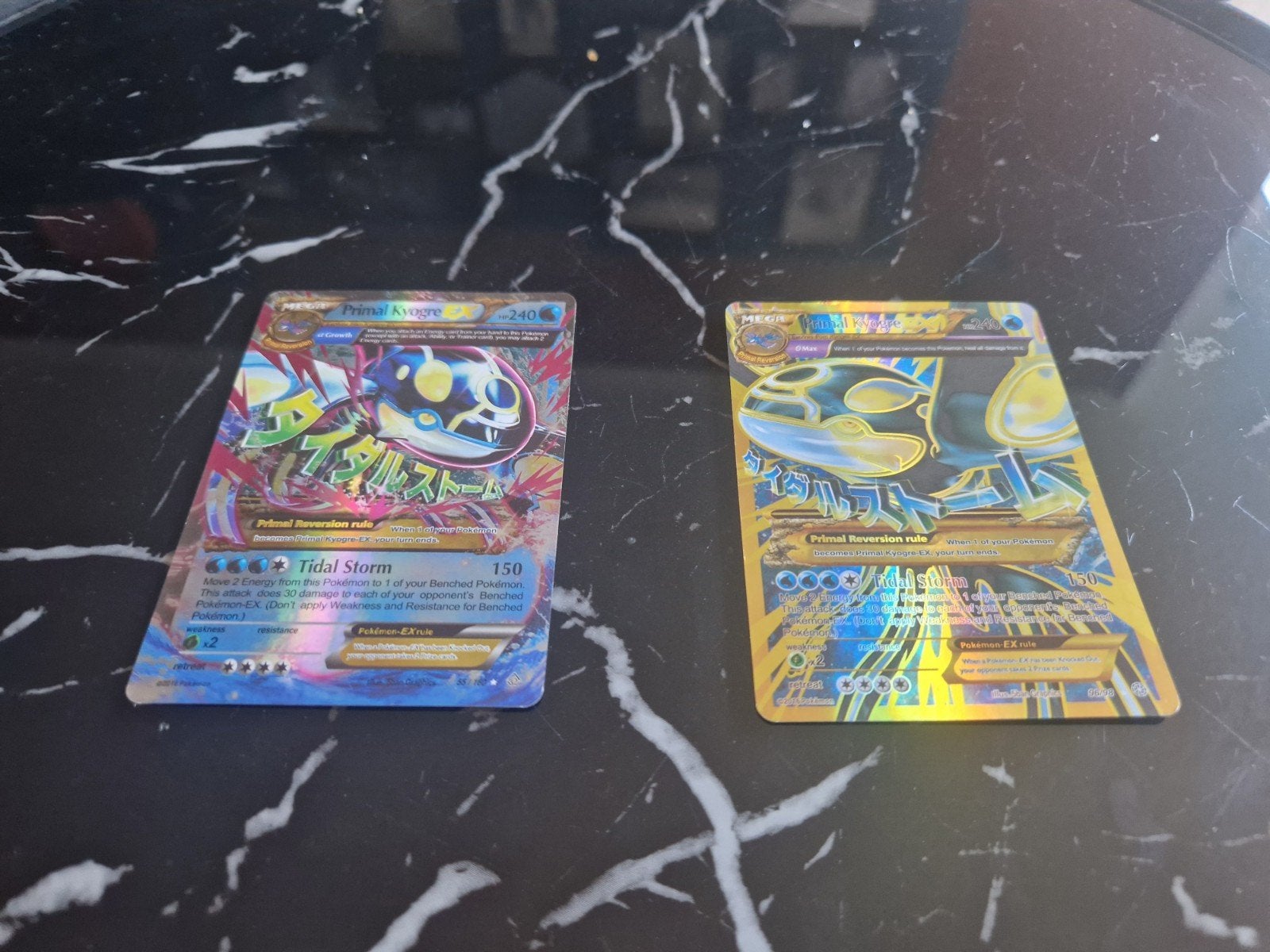 Pokémon Kaarten: Primal Kyogre EX en Mega Kyogre EX (Foil), Ophalen of Verzenden, Gebruikt, Meerdere kaarten