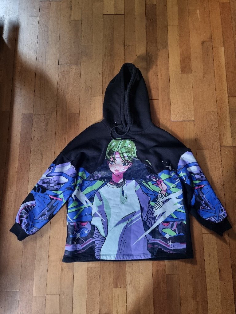 Bershka Billie Eilish Hoodie, Meerkleurig, Maat 42/44 (L), Zo goed als nieuw, Bershka