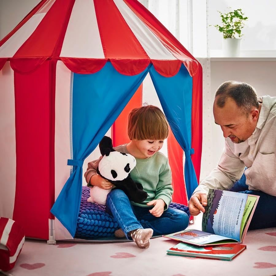 Speeltent, rood blauw/wit IKEA, Kinderen en Baby's, Ophalen of Verzenden, Zo goed als nieuw