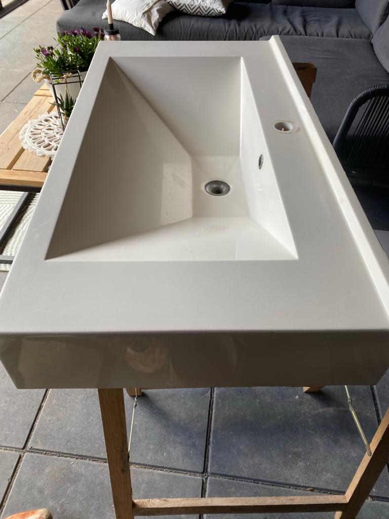 Gebruikte wasbak 100x52,5x15 cm, Ophalen, Zo goed als nieuw, Wastafel