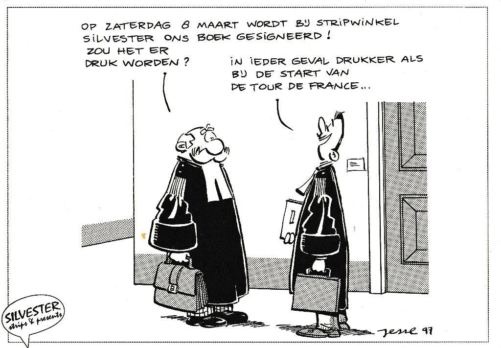 "de Rechter"- Jesse van Muylwijck uitnodigingskaart 1997, Boeken, Jesse van Muylwijck, Eén stripboek, Ophalen of Verzenden, Zo goed als nieuw