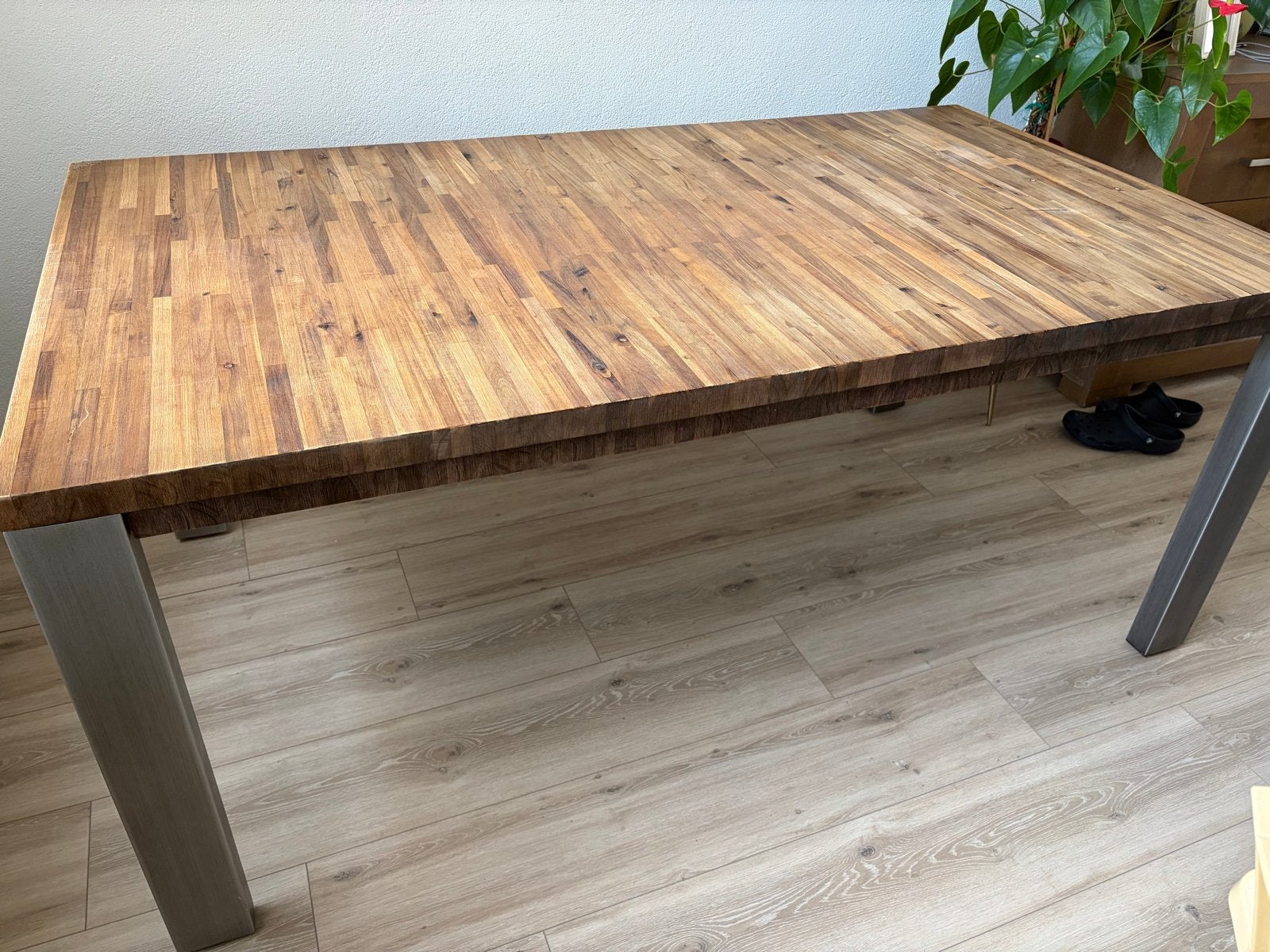 Eettafel 180x100x78cm met gebruikssporen, Ophalen, Gebruikt, 100 tot 150 cm, 150 tot 200 cm