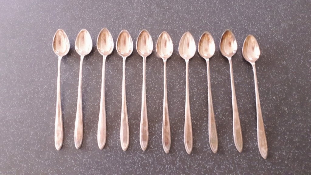 Keltum Bestek lange sorbet toetjes ijs lepels Verzilverd, Ophalen of Verzenden, Gebruikt, Overige materialen, Los bestek