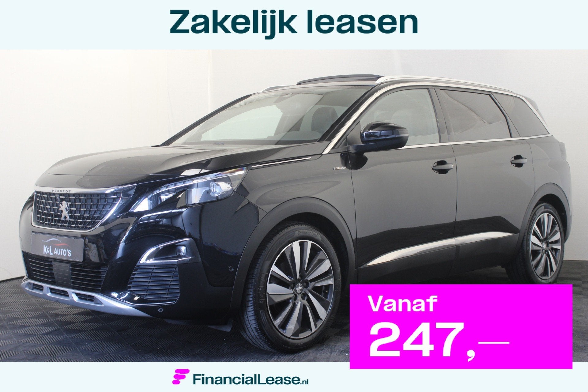 Peugeot 5008 1.2 PureTech GT-Line Avantage |Pano|Leder|Stoel, 1280 kg, 1199 cc, 7 stoelen, Zwart