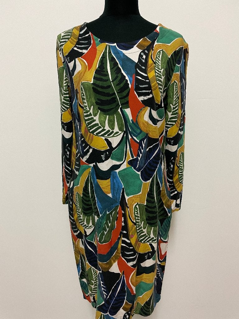 J316 - Kleurrijke Nathalie Vleeschouwer jurk maat M (1), Kleding | Dames, Maat 38/40 (M), Overige kleuren, Ophalen of Verzenden