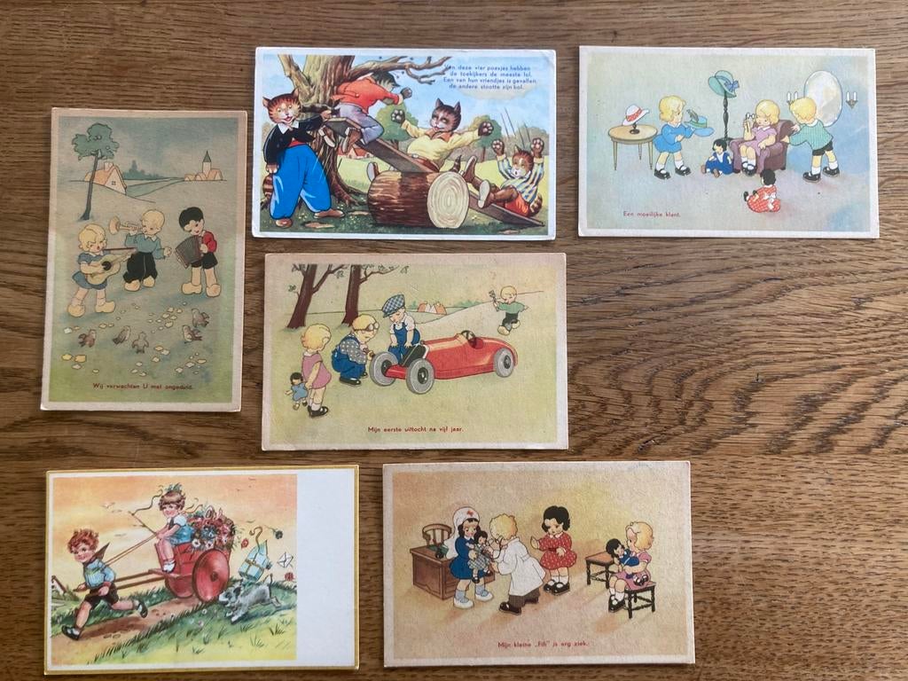 Kinderkaarten 6 stuks Rie Cramer?, Verzamelen, Ophalen of Verzenden, Voor 1940, Zo goed als nieuw