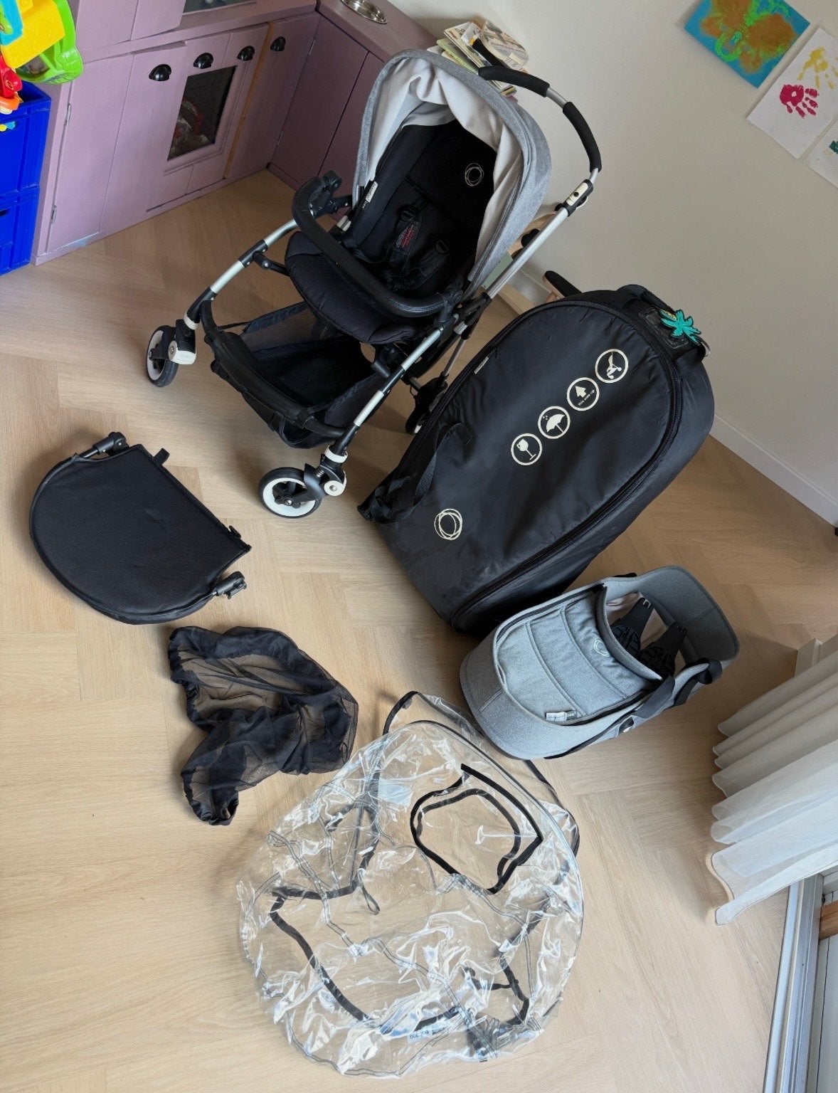 Bugaboo Bee reis kinderwagen met reiswieg en buggy, Ophalen, Gebruikt, Bugaboo, Combiwagen
