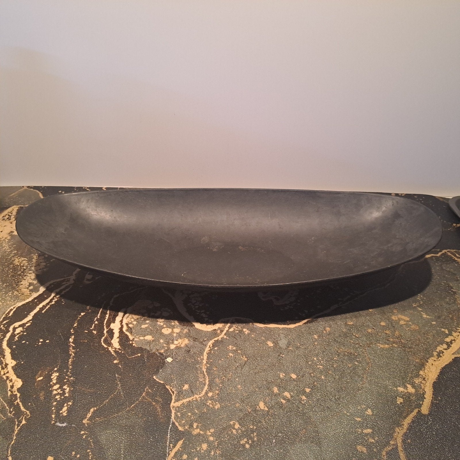 Decoratieve schaal antraciet 50cm, Ophalen, Overige materialen, Schaal, Zo goed als nieuw